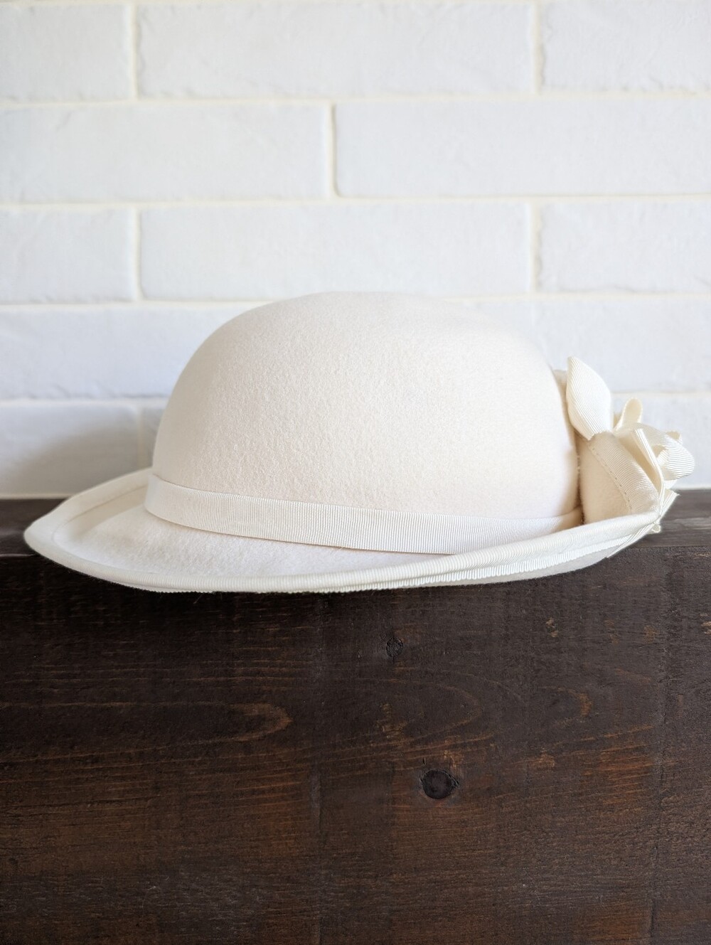Vintage Lancaster 100% Wool Cream Off White Hat Made